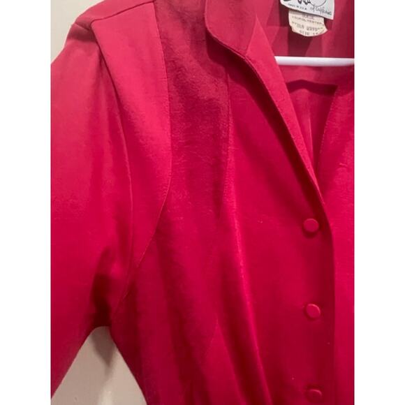 Vintage Willi of California Mid-Length Dress Belted Polyester Suede Sz 14 - Picture 9 of 11